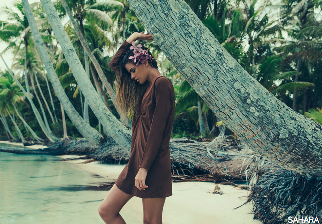 Beach dress cover up girl on island